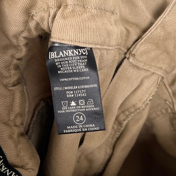BlankNYC Tan Belted High-Waisted Paperbag Denim Shorts 24 Utility - Picture 5 of 8